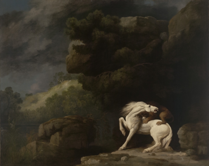 A Lion Attacking a Horse